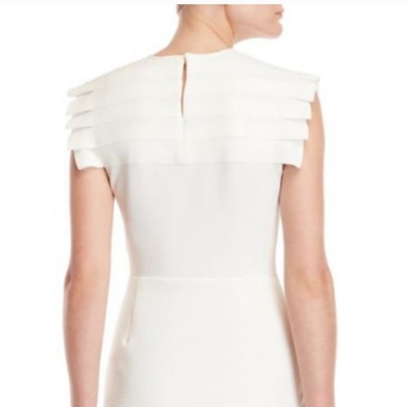 Sandro Paris White Laurena Mini Dress Size 38/US 6 Pleated Ruffle EUC - Picture 3 of 16